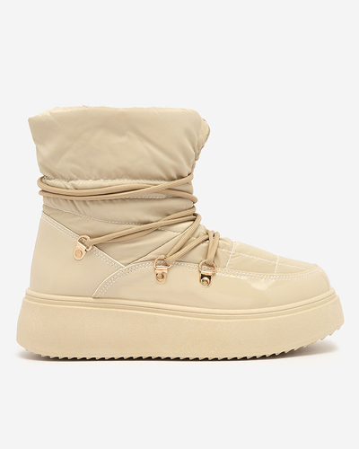 Royalfashion Women's slip-on snow boots in light brown color Dabenda