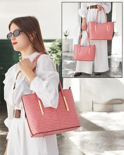 Royalfashion Двухцветная сумка из лакированной кожи с тиснением