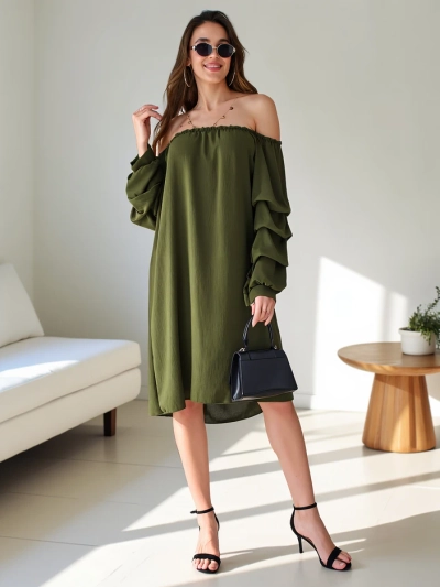 Royalfashion Плавное женское платье, вдохновленное испанским стилем с рюшами