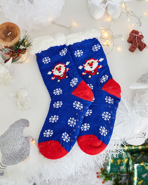 Red women's socks with Christmas pattern - Underwear