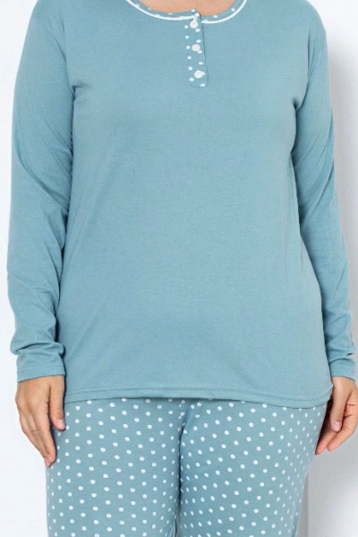 Royalfashion Naiste Puuvillane 2-osaline Polka Dot Pijama PLUS SUURUS