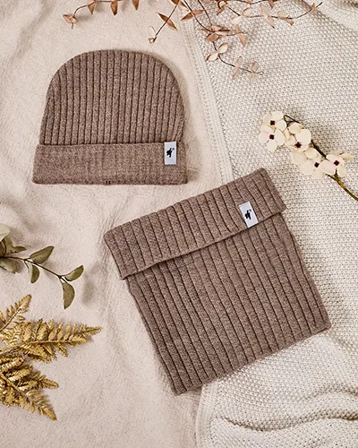 Royalfashion Universal winter set - beanie hat with snood