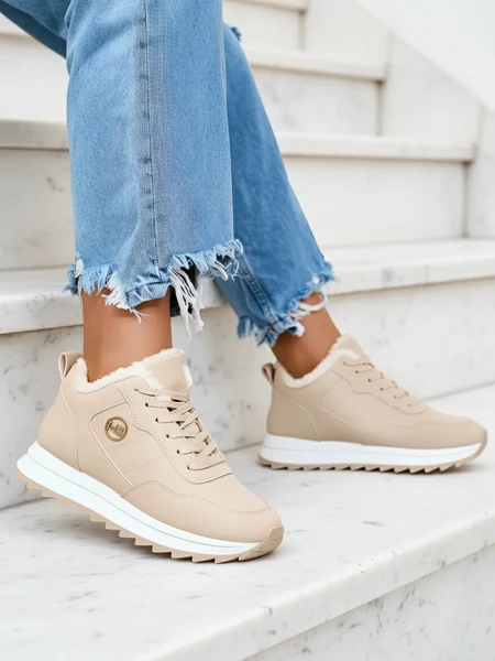 Royalfashion Beige Women's Insulated Sports Shoes Lahho