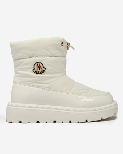 Royalfashion Women's slip-on snow boots in white color Ireda