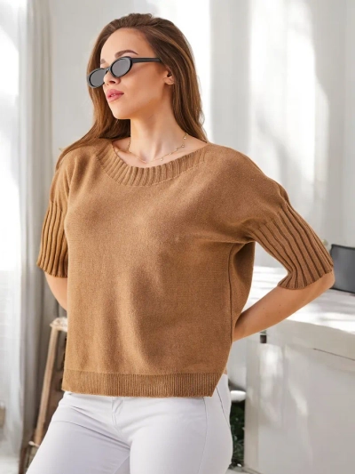 Royalfashion Women's viscose sweater with short sleeves