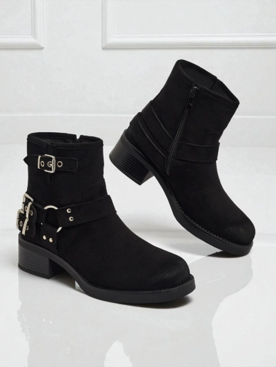 Valtos Women's Eco-Suede Ankle Boots with Buckles