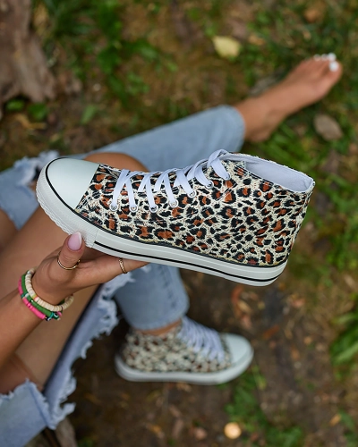 Royalfashion Naiste beežid, moe mustriga kõrged tossud Jungle Jive