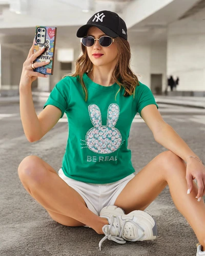 Royalfashion Naiste puuvillane T-särk Jänes Ütle Ole Reaalne