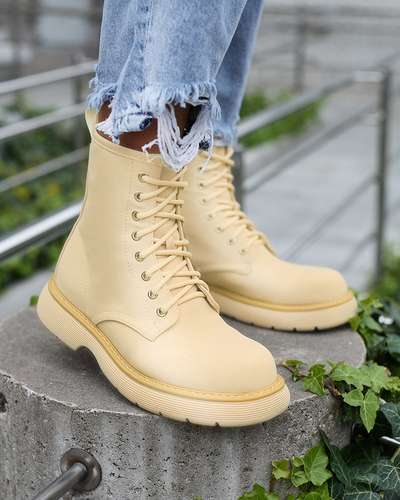 Royalfashion Matte beige women's boots Kucillo