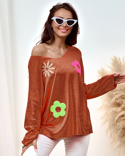 Royalfashion Õhuke naiste kampsun lillepatsidega