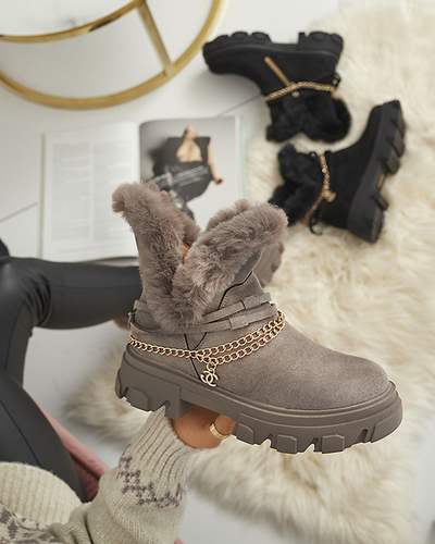 Mustad naiste öko-suedist saapad ketiga Videric - Jalatsid