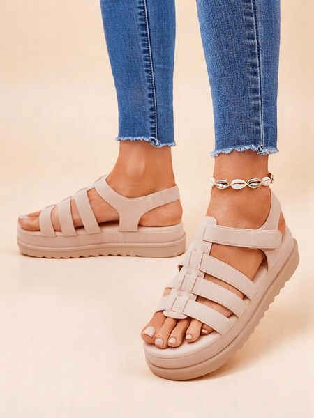 Sandaly Royalfashion - Beežid Seemisnahast Platvormsandaalid - Ideaalne Suveks ja Kevadeks