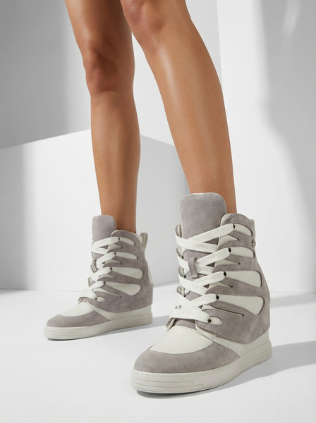 Royalfashion Grey women's sporty boots on a Pamstinsa heel