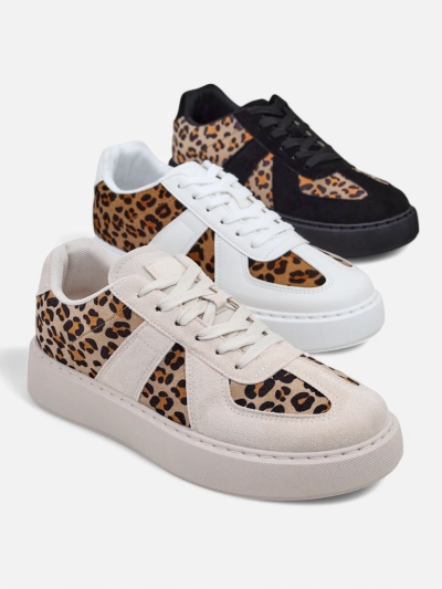 Royalfashion Women's sporty sneakers with a leopard print Big Cat
