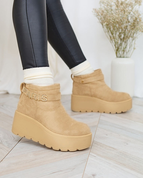 Royalfashion Beežid naiste kingad a'la lumesaapad ornamentidega Parisela