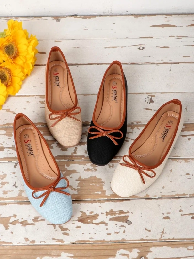 Royalfashion Women's ballet flats with glitter and a bow Aramie