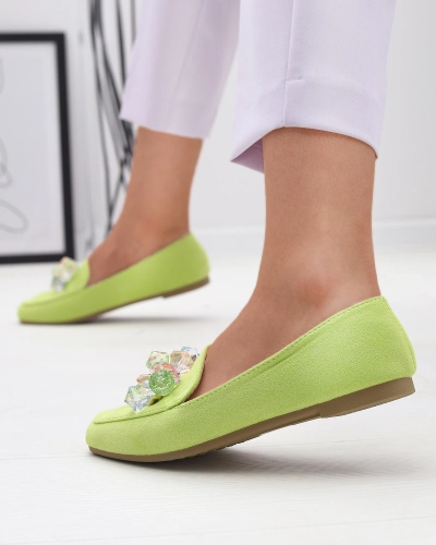 Rohelised öko-nahast mokassinad naistele Gepossa- Jalatsid