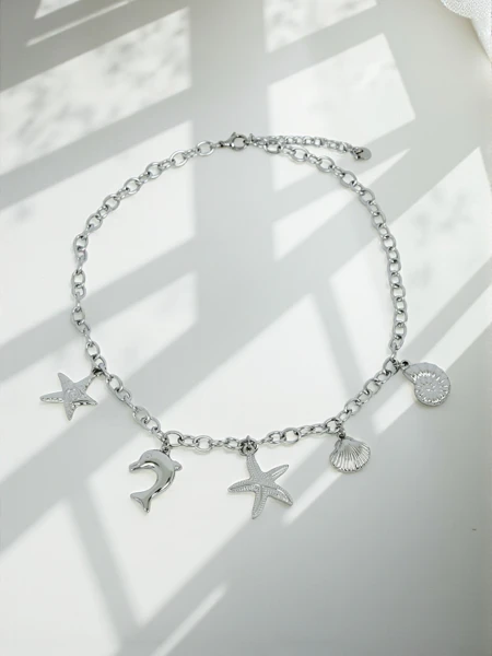 Athena Charm Sea Necklace – Golden Amulets with Marine Motifs