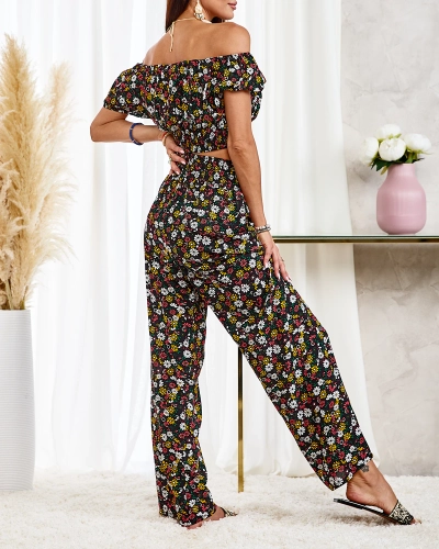 Royalfashion Black two-piece women's floral set