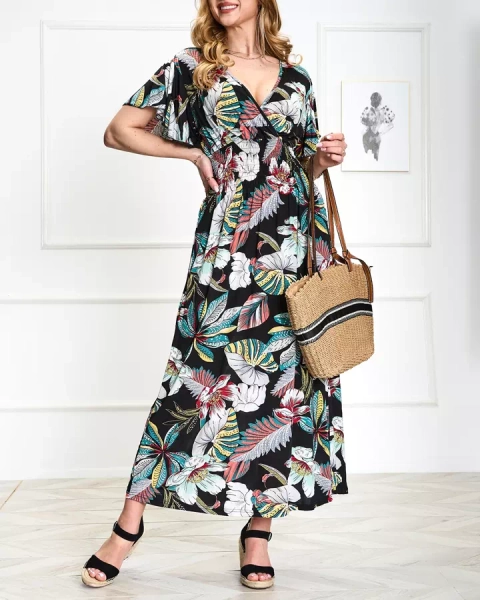 Naiste must lilleline midi-kleit - Rõivad