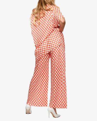 Oranž naiste plisseeritud mustriline komplekt - Rõivad