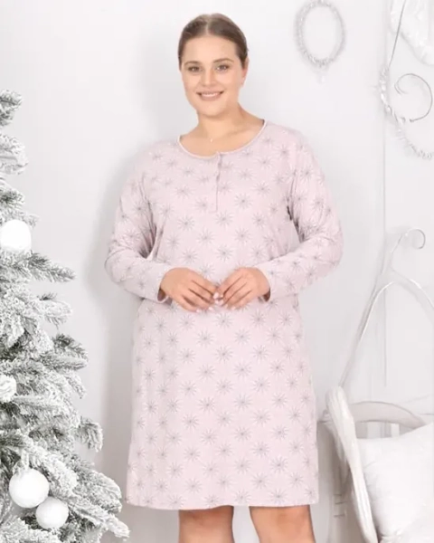Royalfashion Kvinnor nattklänning med tryck I STORLEK