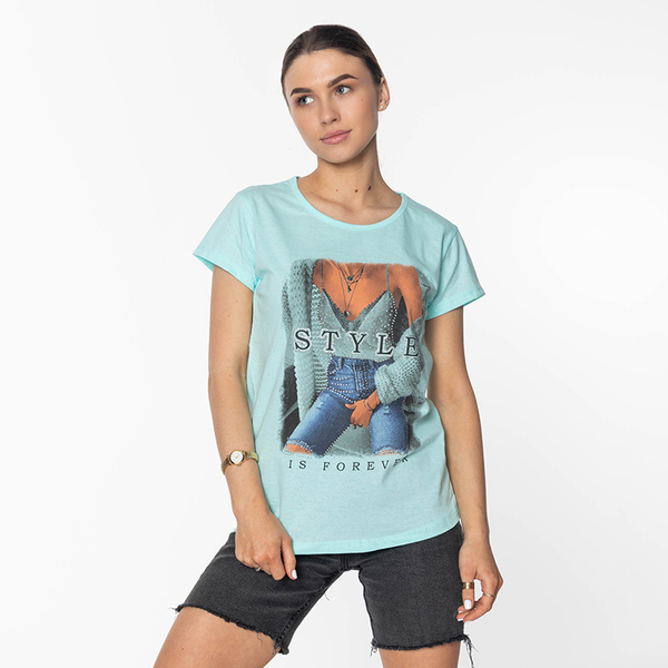 Naiste piparmünditrükiga T-särk - Riietus