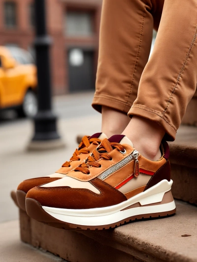 Royalfashion Women's sports shoes with a hidden wedge Bessase