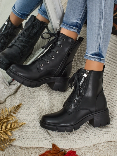 Eco-leather laced women's ankle boots Nomelira