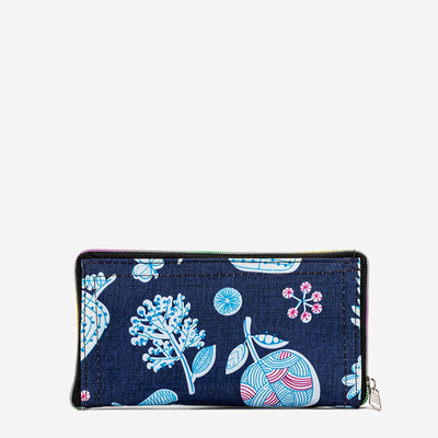 Navy blue floral wallet shopping bag - Accessories