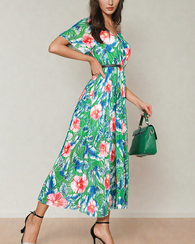 Royalfashion Naiste plisseeritud lilleline midi-kleit