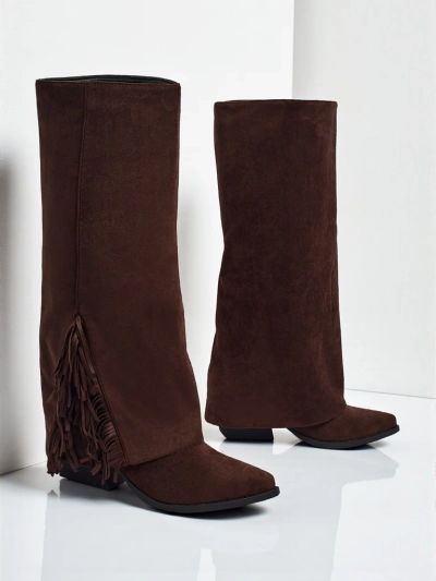 Women's Eco-Suede Knee-High Boots with Tauren Upper