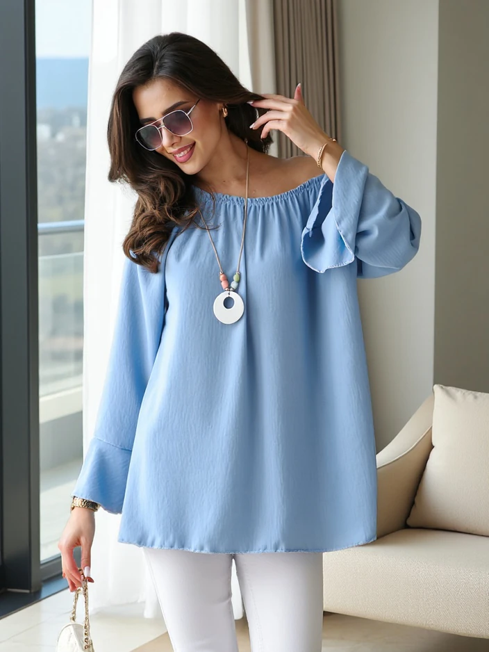 Royalfashion Naiste pluus, mis on inspireeritud Hispaania stiilist, volangidega