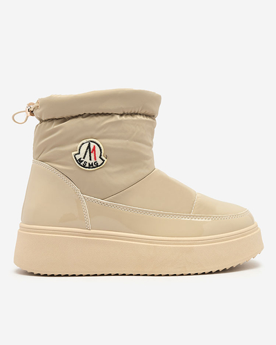 Royalfashion Women's slip-on snow boots in light brown color Ademra