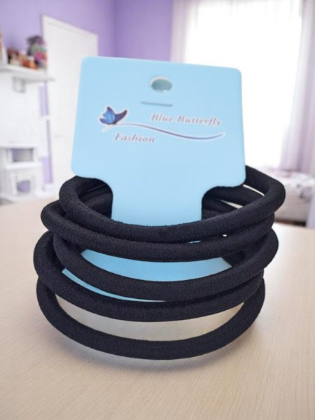 Royalfashion Set of 5 black hair ties Nero