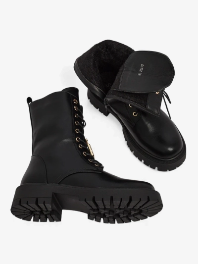 Eco-leather laced women's ankle boots Venit