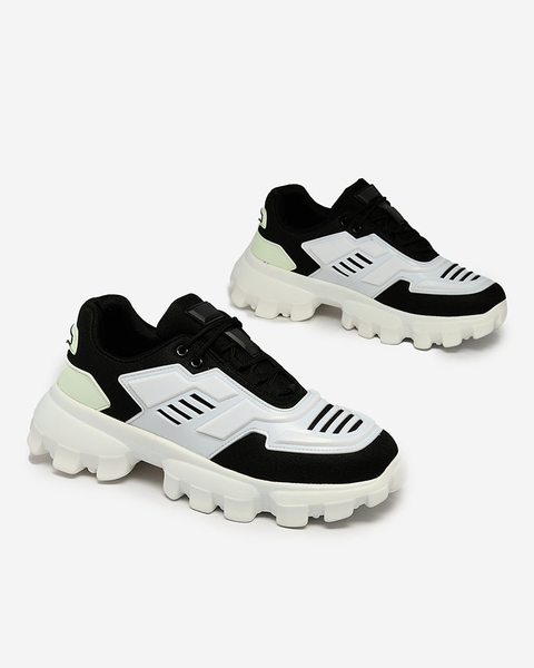 Royalfashion Бело-черные тканевые спортивные кроссовки для мужчин Lamkim