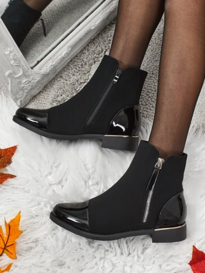 Luna Black Elegant Ankle Boots for Autumn