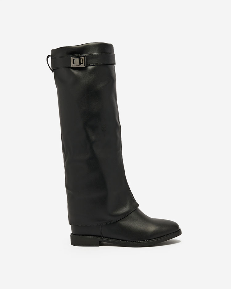 Royalfashion Black women's boots with hidden anchor Dibisad