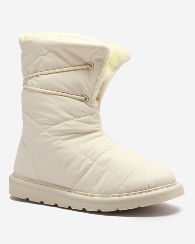 Beige women's shoes a'la snow boots Amirfu- Footwear