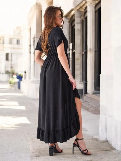 Royalfashion Women's midi dress with an asymmetrical hem