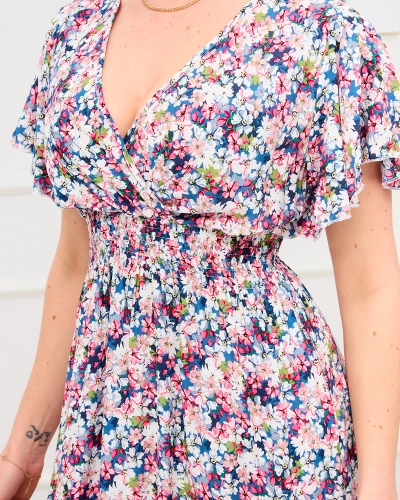 Sinine ja roosa naiste lilleline maxikleit - Rõivad