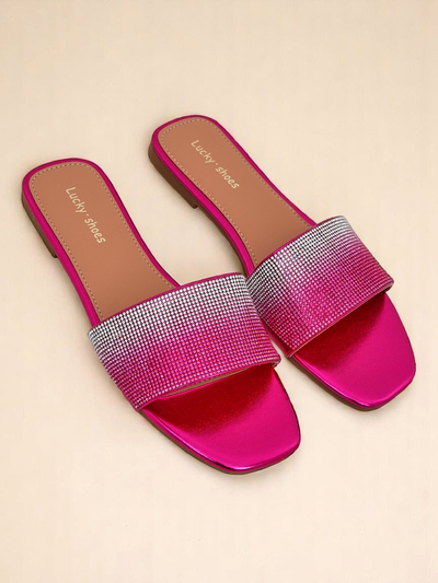 Royalfashion Женские шлепанцы с цирконами ShinyGlow