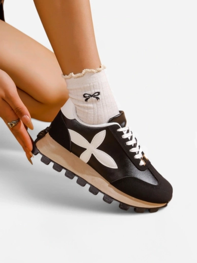 Royalfashion Women's sports sneakers on a thicker sole Aloqa
