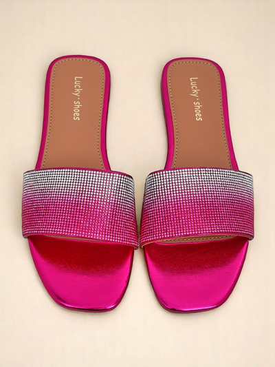Royalfashion Women's Flip-Flops with Zircons ShinyGlow