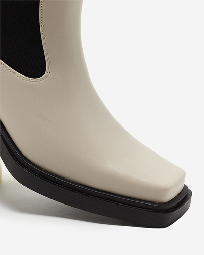 Beige women's high slip boots Darran - Footwear