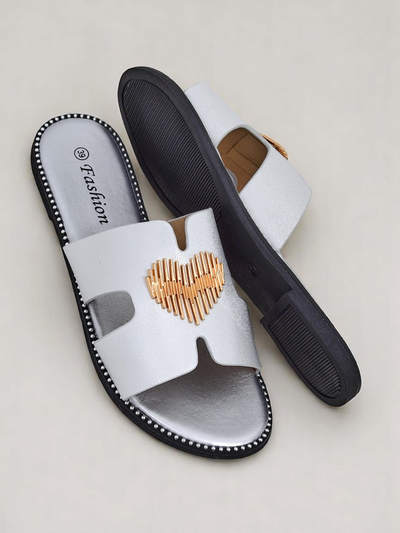 Royalfashion Женские шлепанцы на плоской подошве Heart Chic