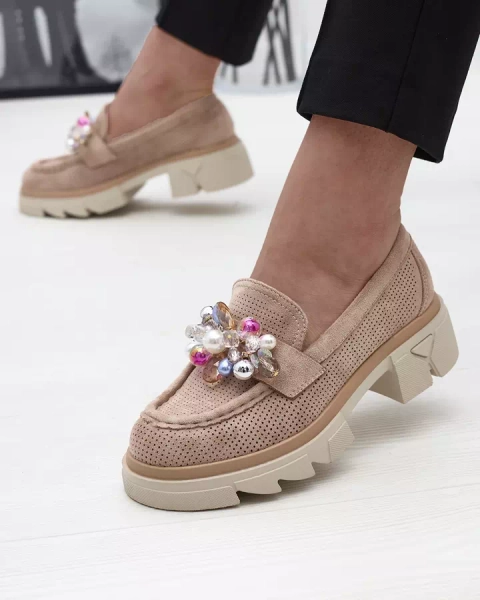 Naiste helepruunid läbimärg mokassinid Peloga- Footwear