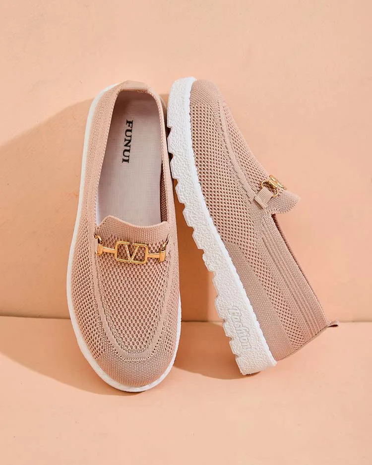 Royalfashion Women's fabric moccasins with gold embellishment Erticae