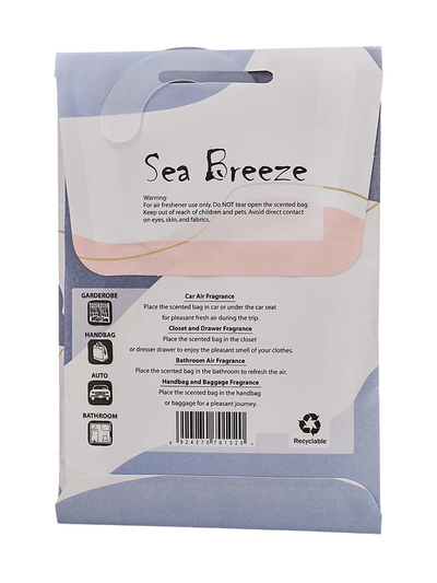 Scented sachets for cars, handbags, wardrobes, and bathrooms. Sea Breeze scent.